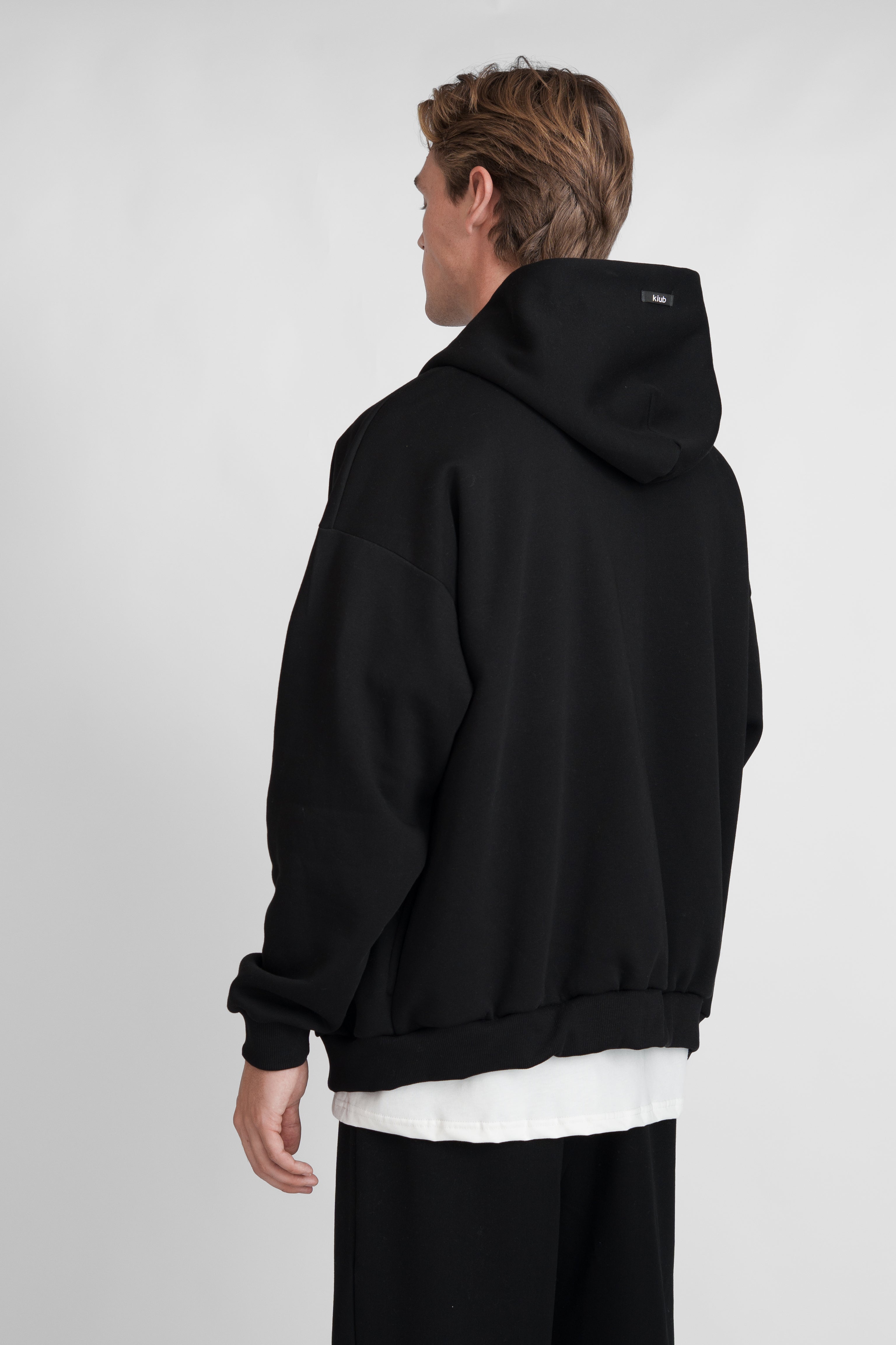 Zipper Hoodie Black-2