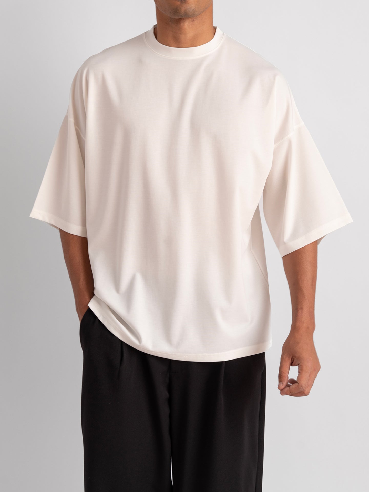 Oversized Drop Shoulder Ecru-6