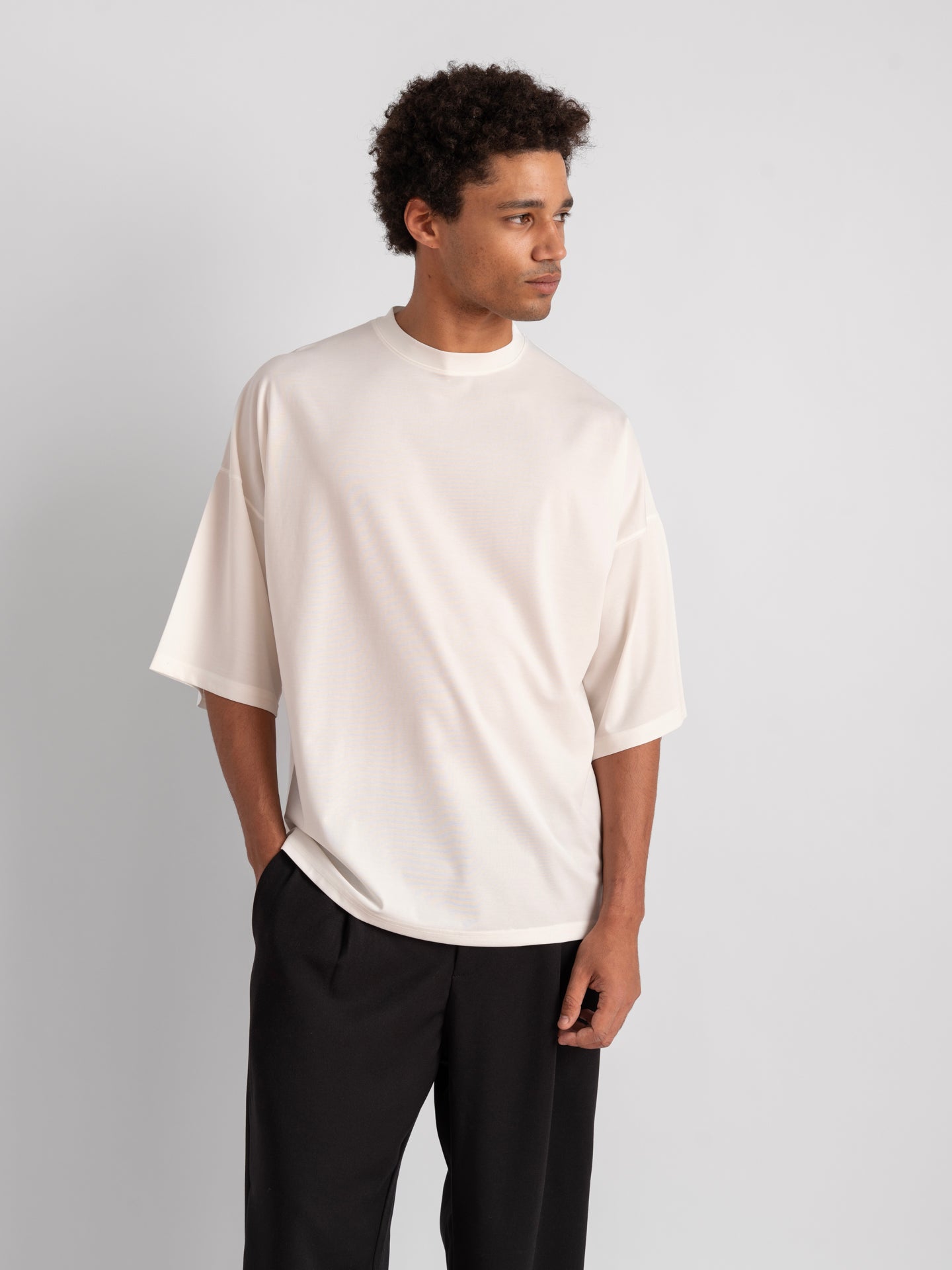 Oversized Drop Shoulder Ecru-5