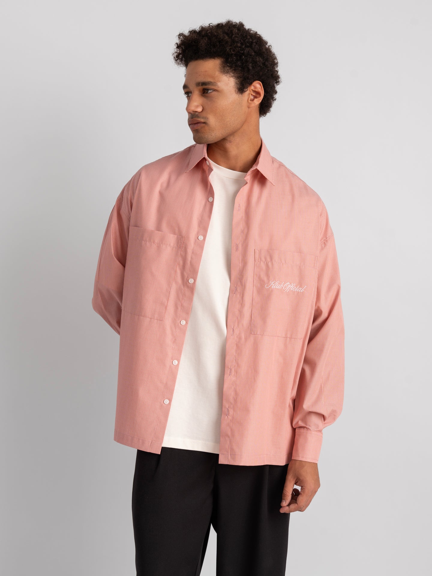 Boxy Pinstripe Dusty Pink