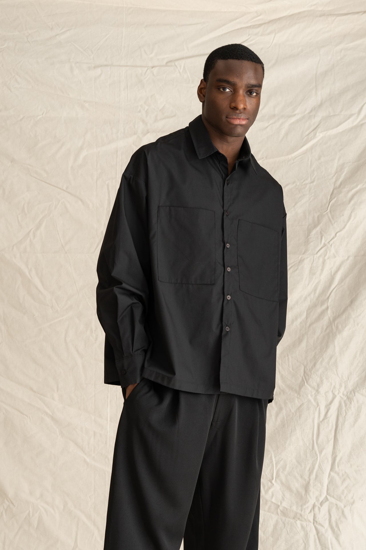 Boxy Black Shirt-3