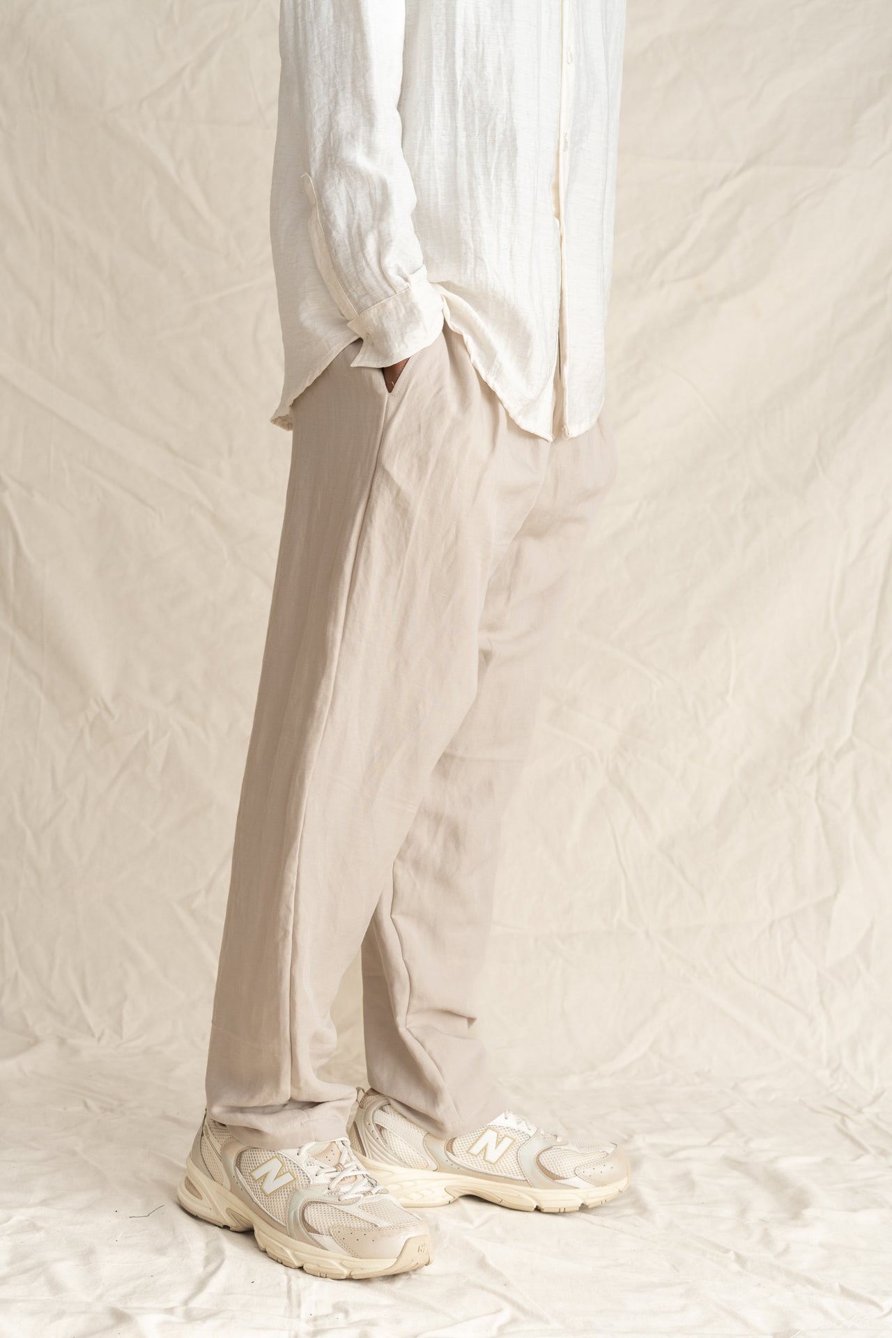 Linen Pants Ecru-4