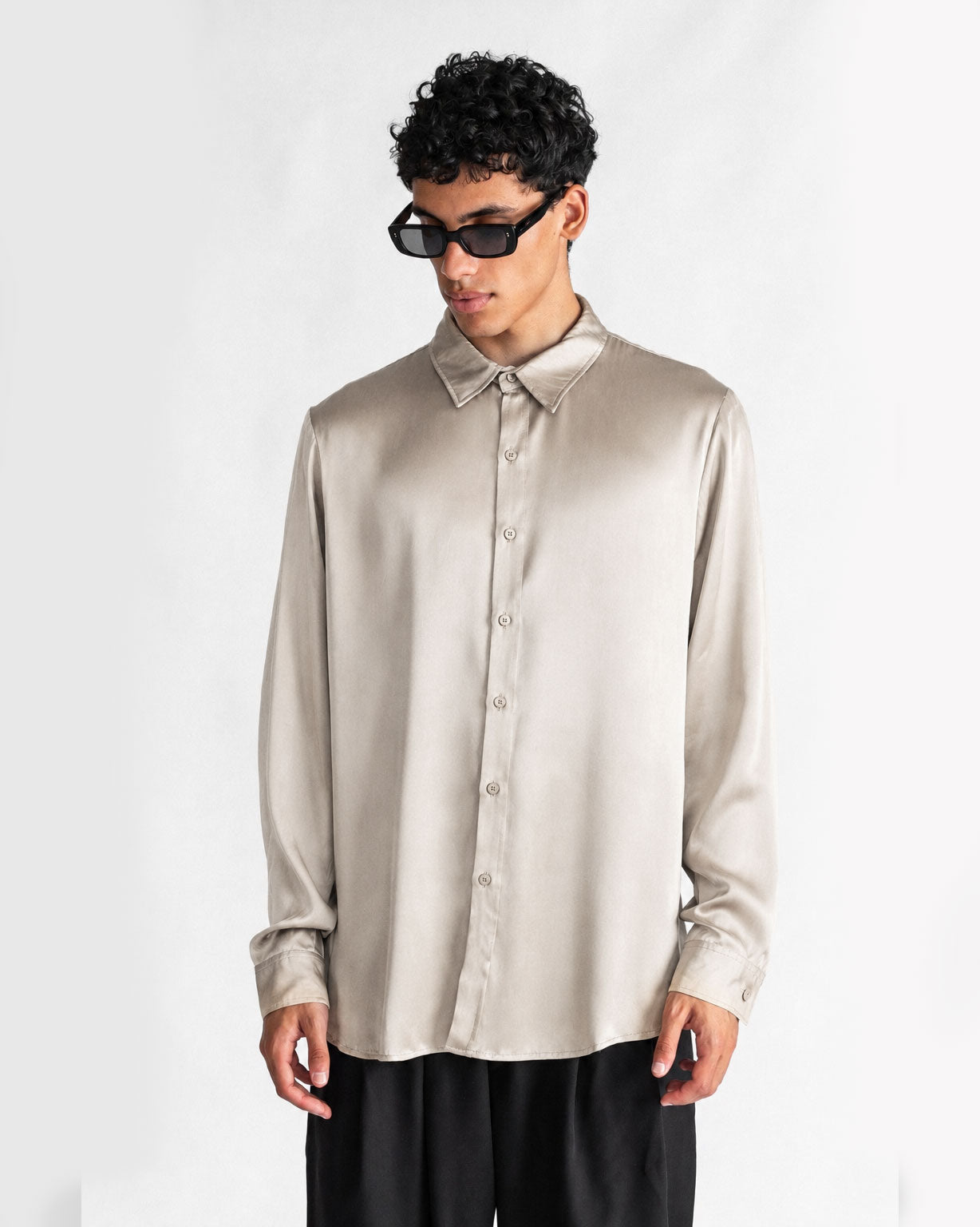 Satin Shirt Ecru-1
