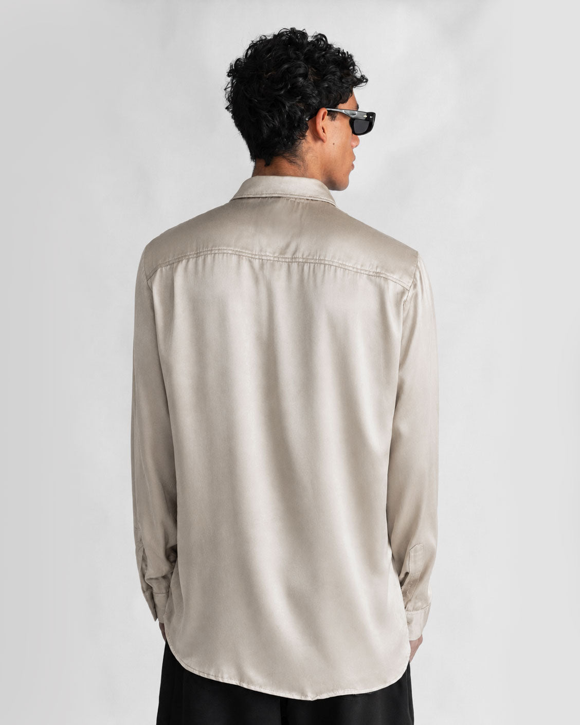 Satin Shirt Ecru-2