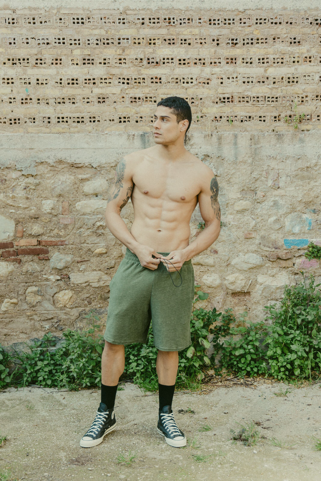 Towel shorts khaki-2
