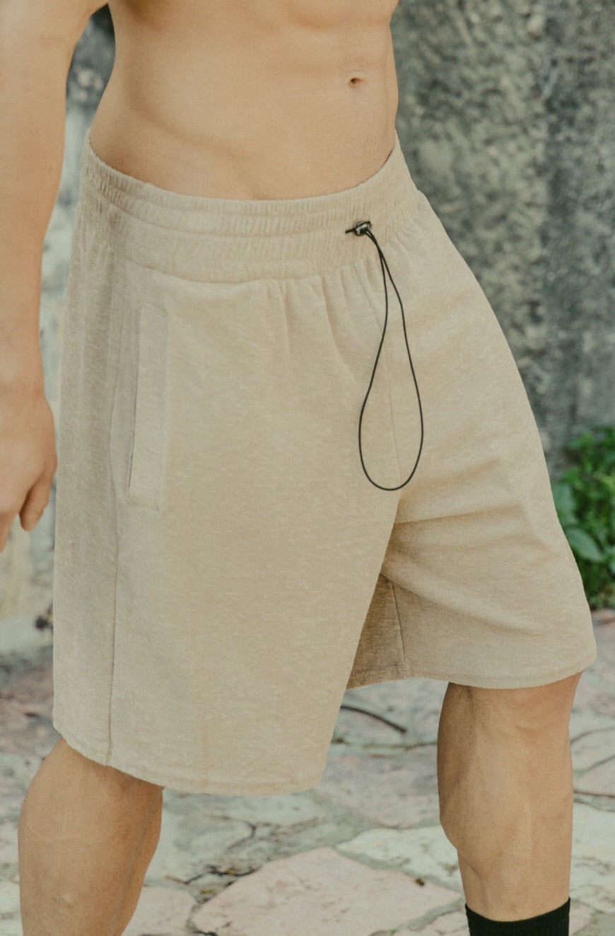 Towel shorts beige