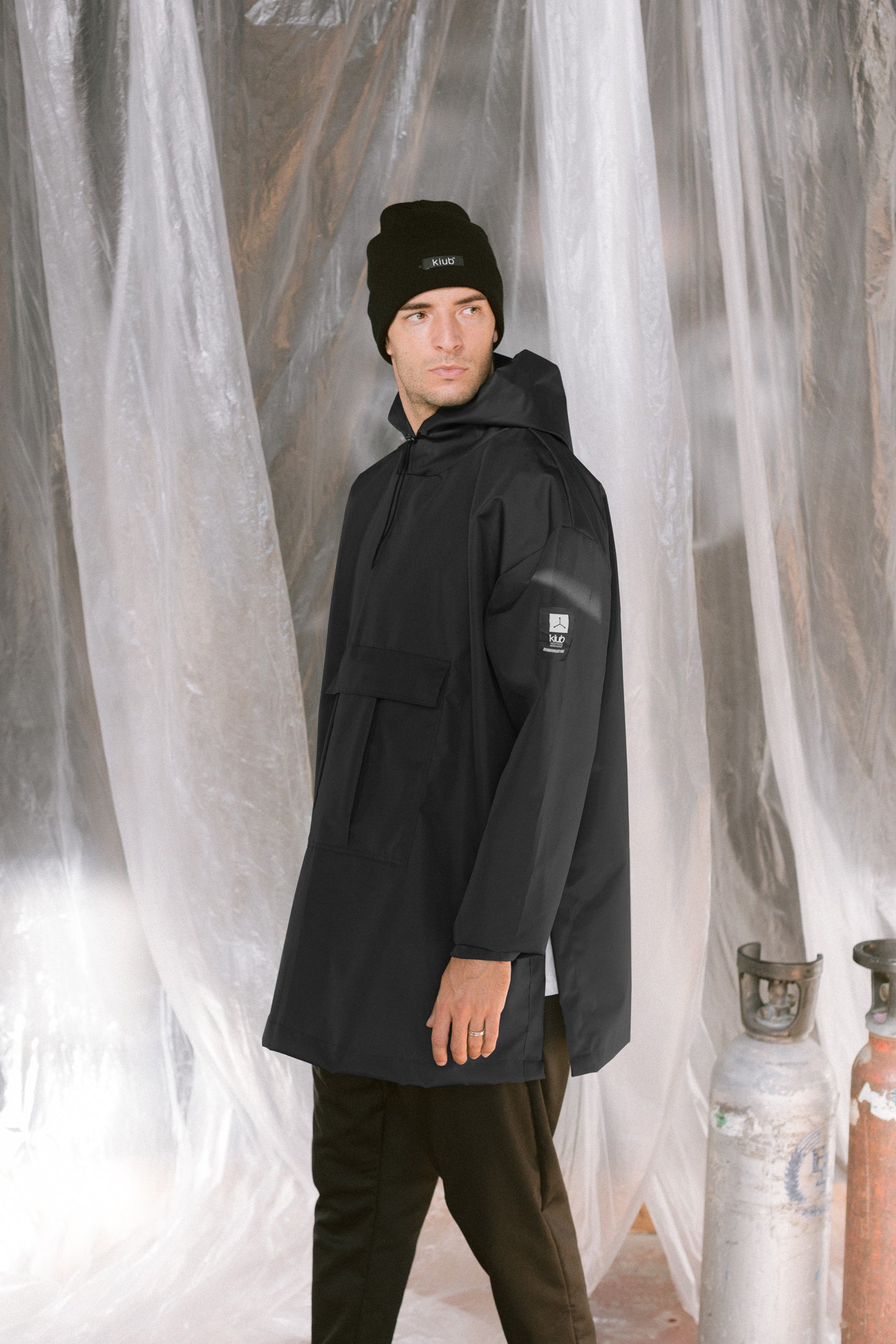 Raincoat Anorak Black-3