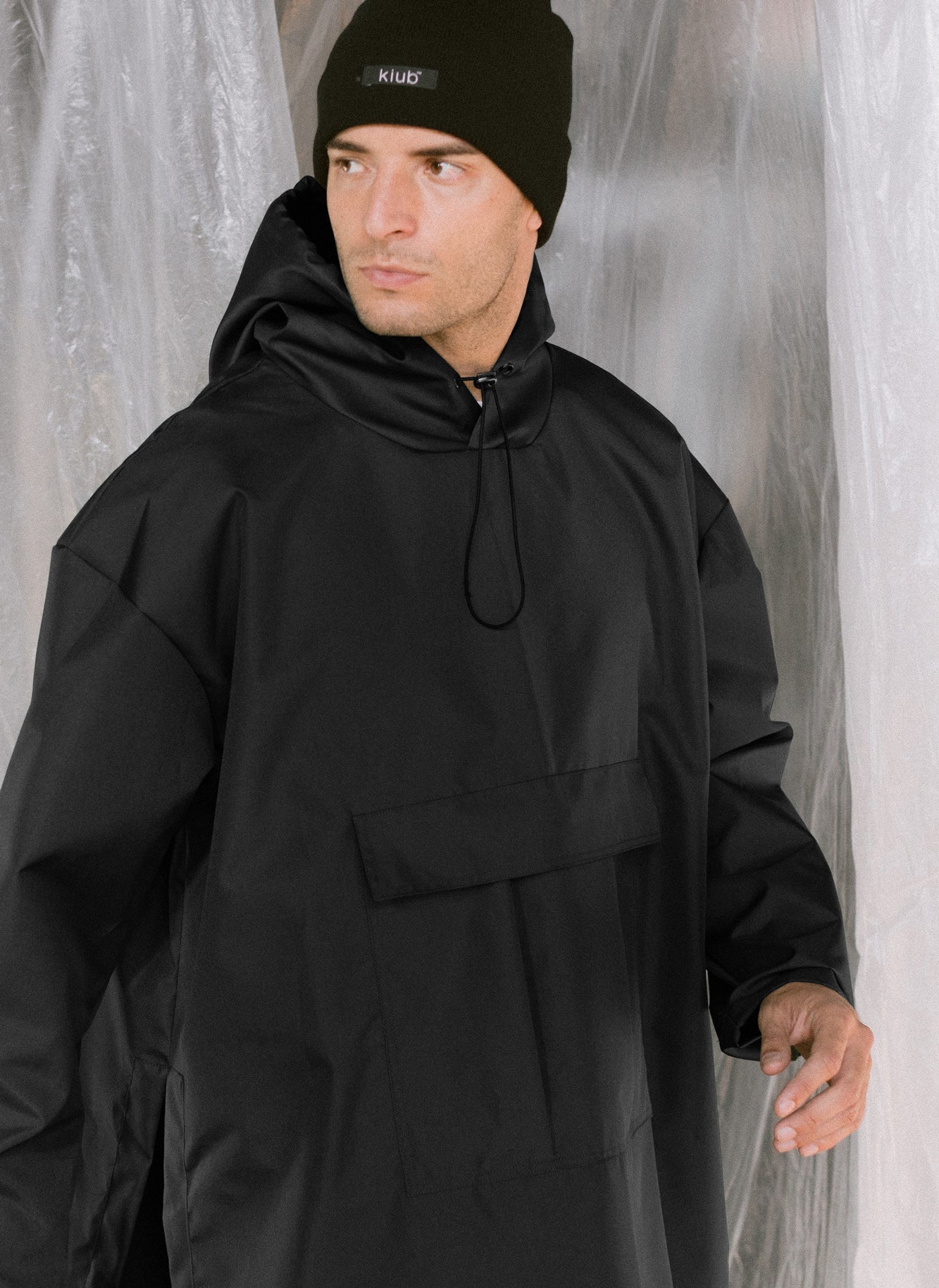 Raincoat Anorak Black-4